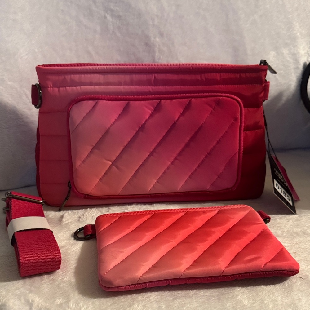 Red Think Royln Quilted Crossbody Bag Set